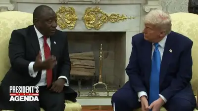Trump confronts South African leader with baseless claims of the systematic killing of white farmers