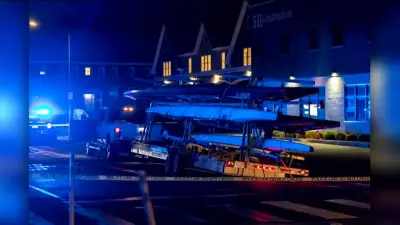 Stolen pick-up truck, boat trailer involved in multiple hit-and-runs, causes extensive damage